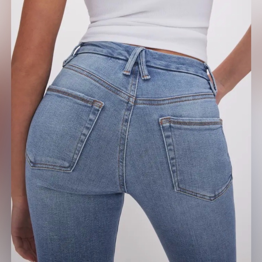 Good American ripped skinny jeans Stretchy, shaping, slimming. Medium blue 12/31 - Picture 3 of 11